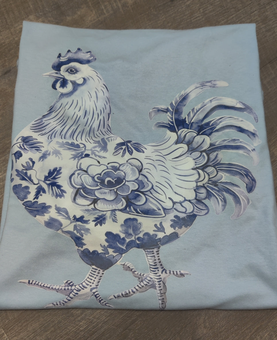 Floral chicken T-shirt