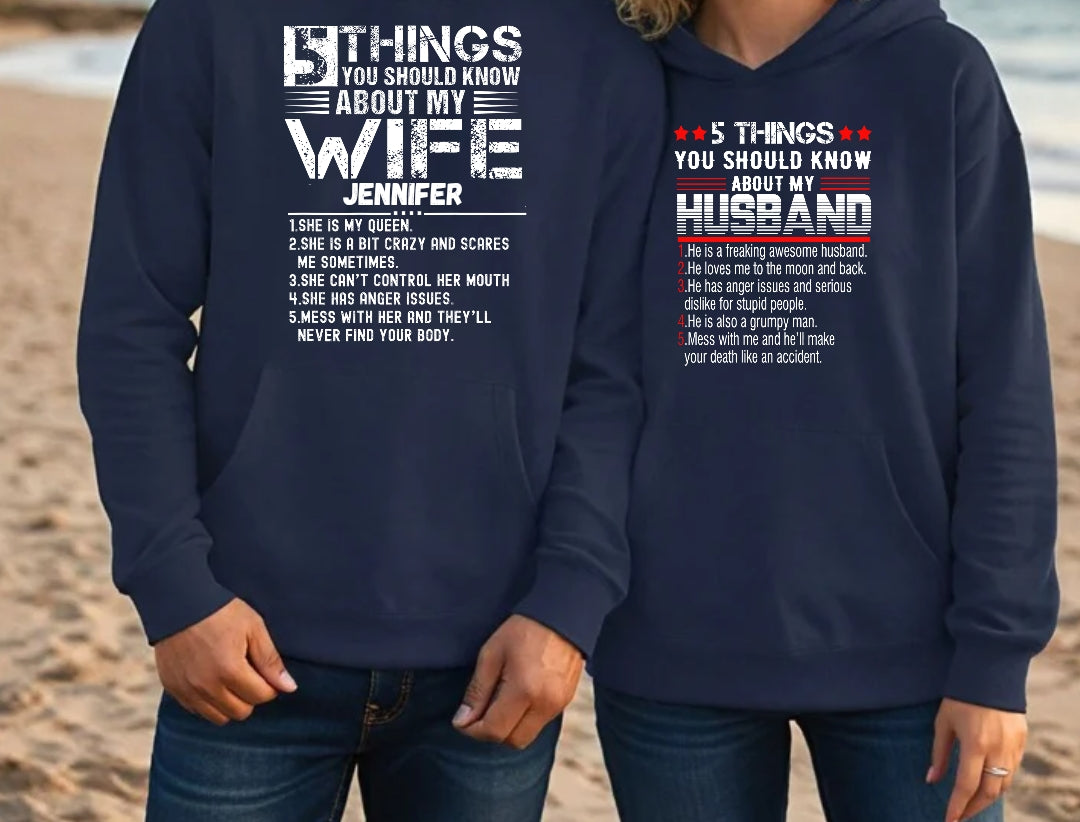 Custom Wife Hubby Hoodie