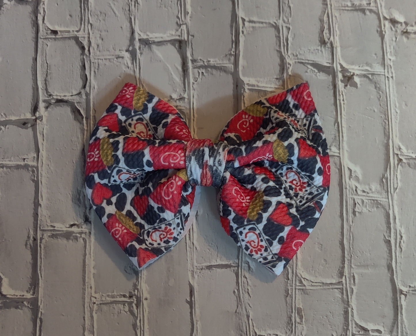 Chick-fil-A bullet fabric hair bow