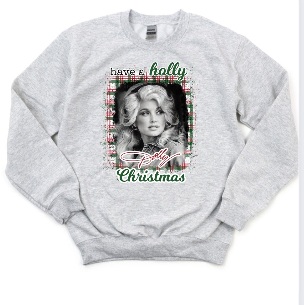 Holly Dolly Christmas sweatshirts