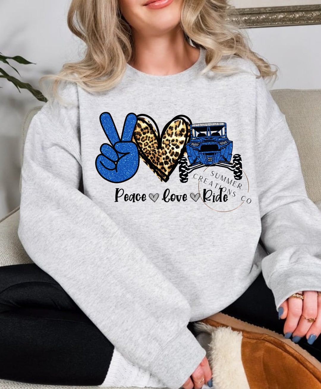 Peace Love Ride Sweatshirt (multiple sweatshirt colors)