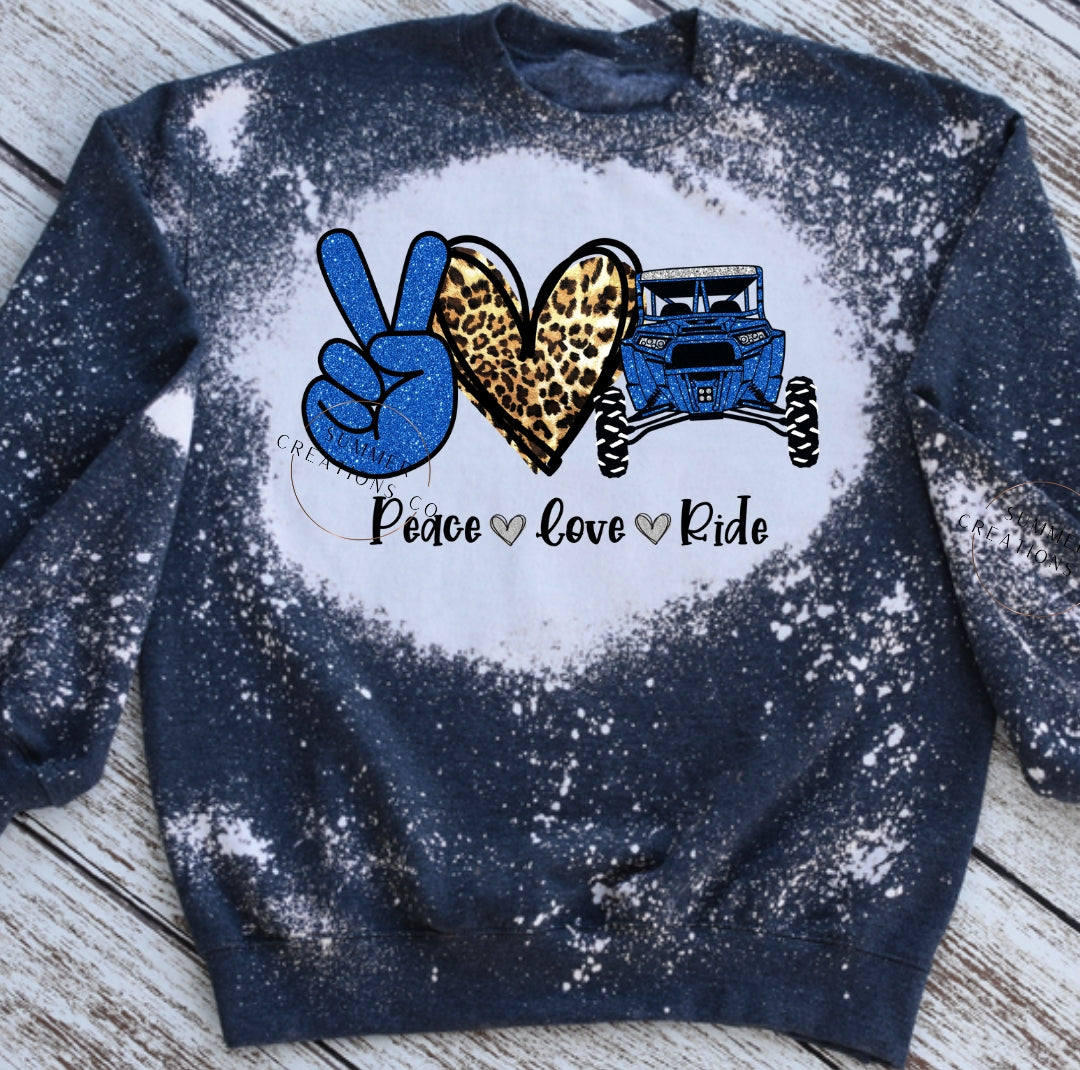 Peace Love Ride Sweatshirt (multiple sweatshirt colors)