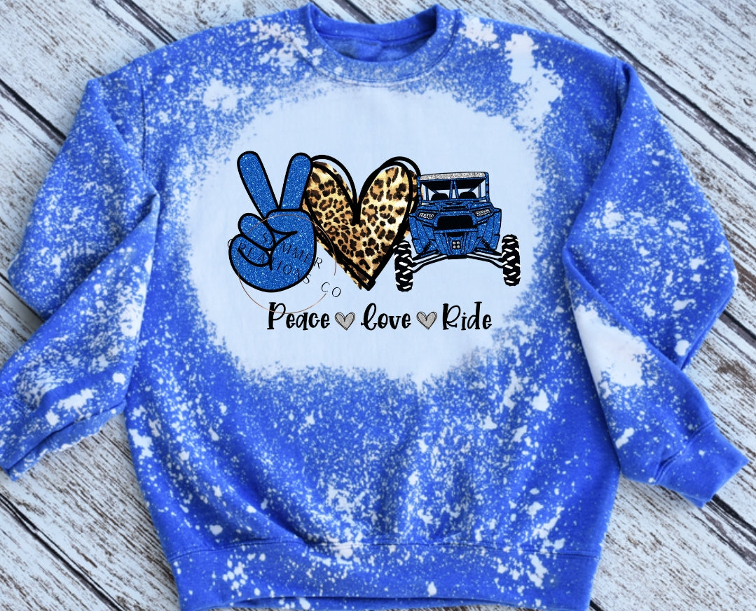 Peace Love Ride Sweatshirt (multiple sweatshirt colors)