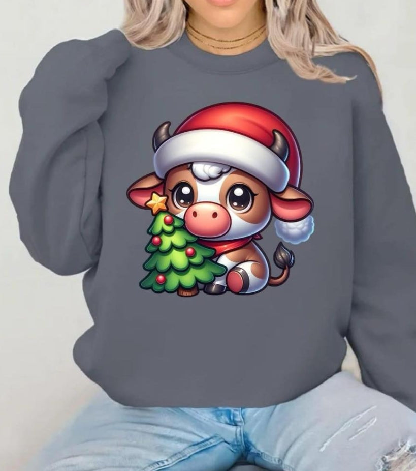 Christmas Cow Sweatshirt