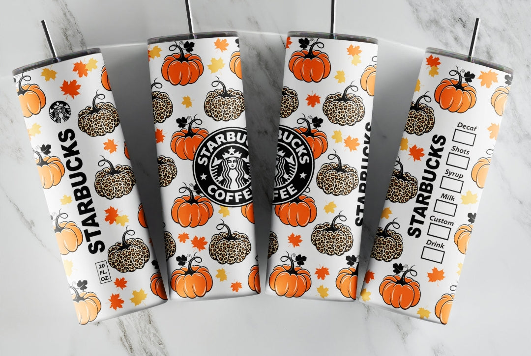 Cheetah pumpkin 20 oz tumbler