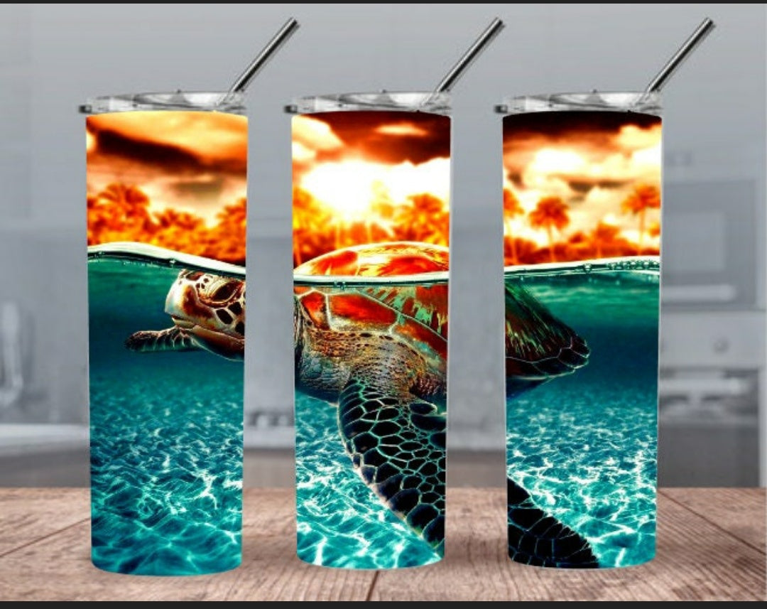 Sea turtle Sublimation Tumbler