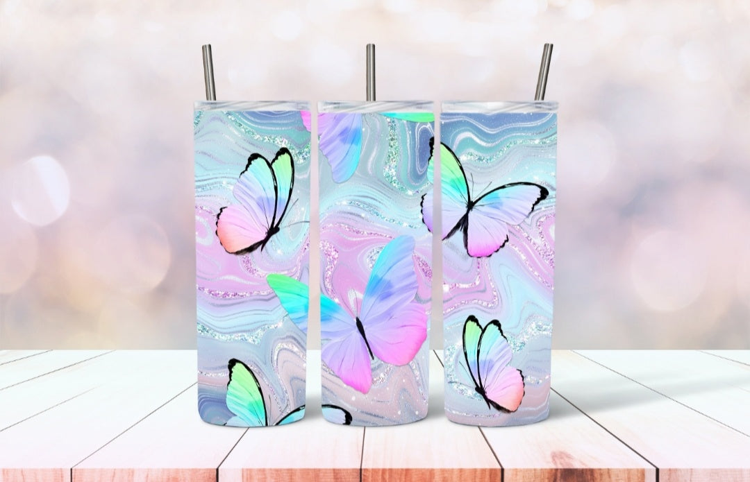 Colorful butterfly sublimation Tumbler